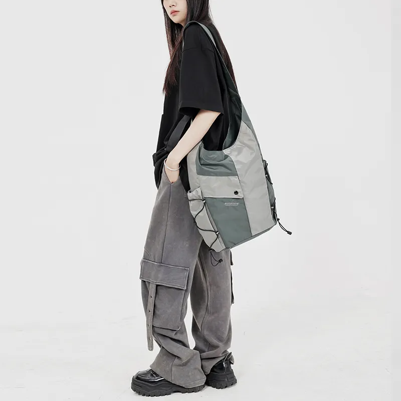 MYEDITION Laptop Bag, Bucket Bag, Shoulder Bag, Crossbody Bag Polyester Black/Gray Unisex-20