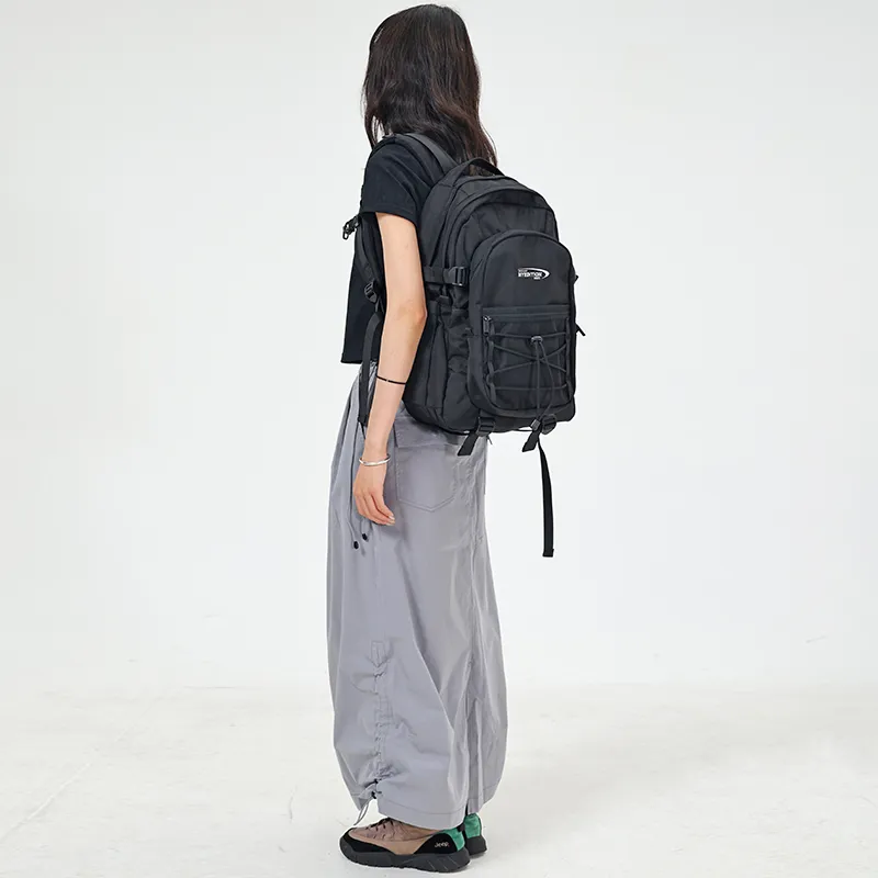 MYEDITION Students Backpack Fabric Black/Purple Unisex-8