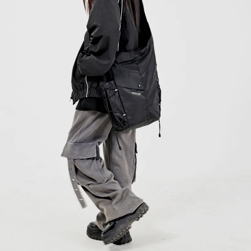 MYEDITION Laptop Bag, Bucket Bag, Shoulder Bag, Crossbody Bag Polyester Black/Gray Unisex-10