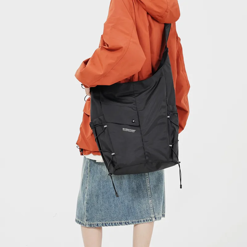 MYEDITION Laptop Bag, Bucket Bag, Shoulder Bag, Crossbody Bag Polyester Black/Gray Unisex-9