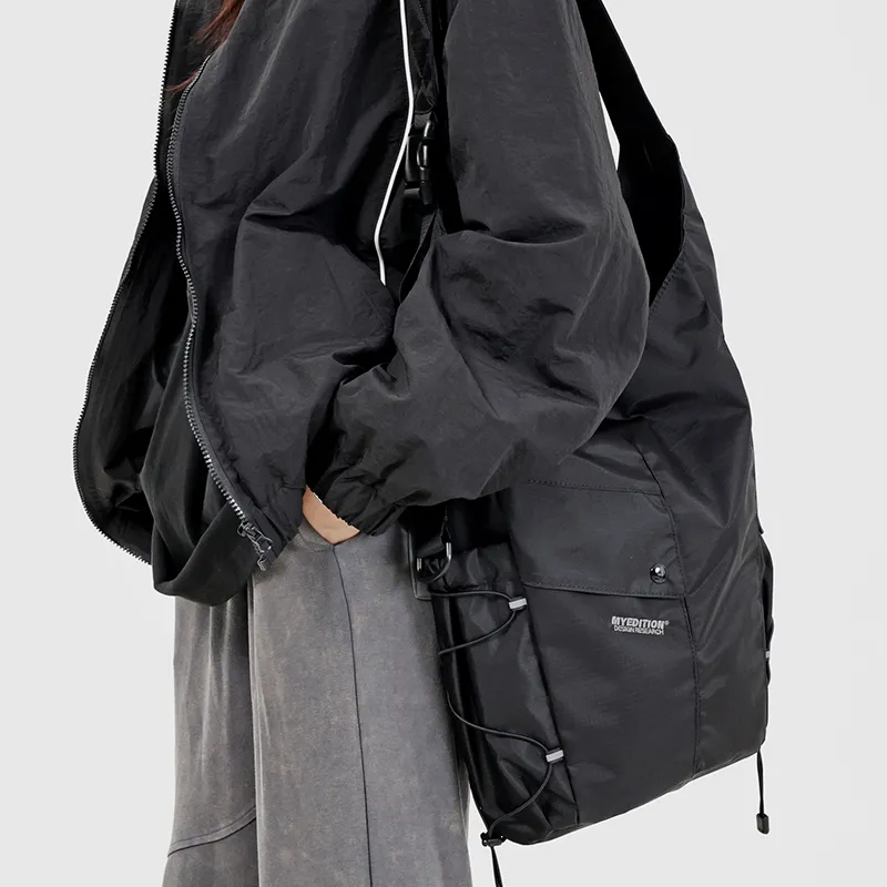 MYEDITION Laptop Bag, Bucket Bag, Shoulder Bag, Crossbody Bag Polyester Black/Gray Unisex-11