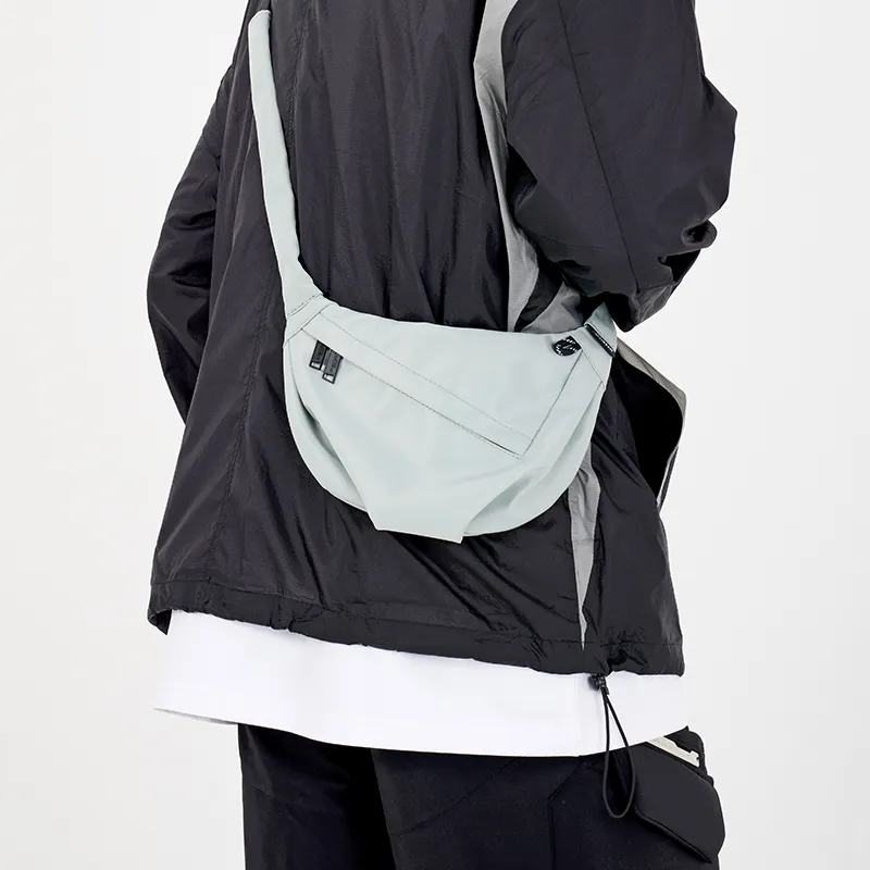 MYEDITION Shoulder Bag, Cell Phone Pouch, Crossbody Bag Nylon Polyester Black/Gray Unisex-27
