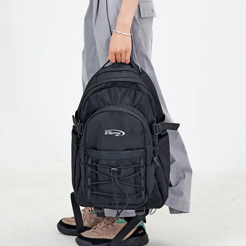MYEDITION Students Backpack Fabric Black/Purple Unisex-9