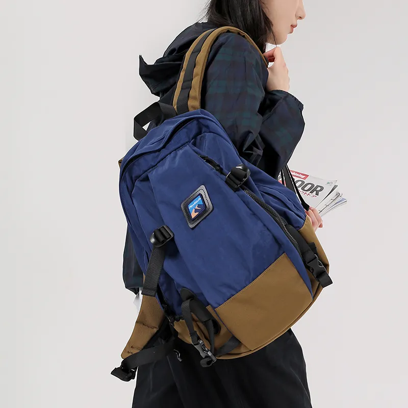 MYEDITION Nylon Backpack Regular Unisex Navy Blue-4
