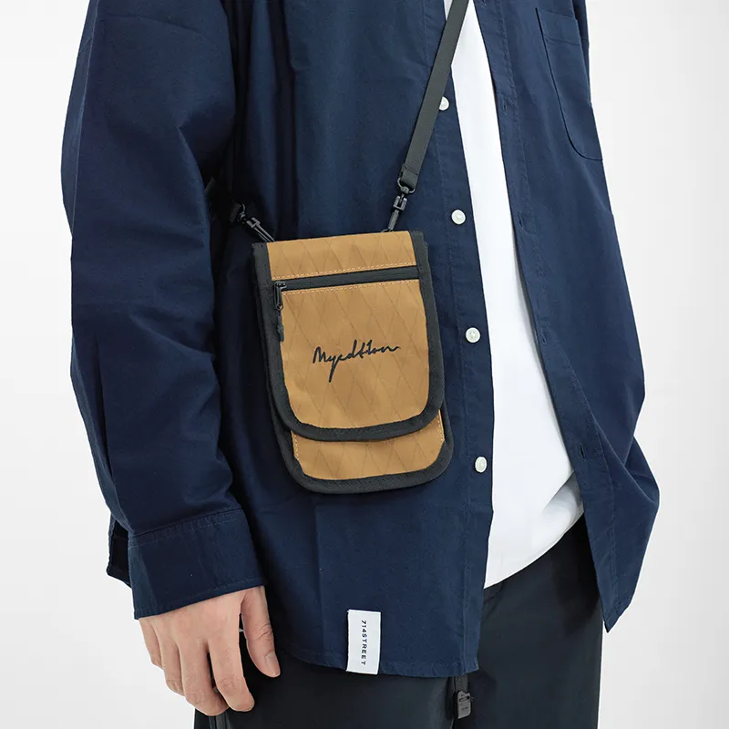 MYEDITION Approx. 1L Crossbody Bag Outdoor Bag Nylon Black/Brown/Gray Unisex-6