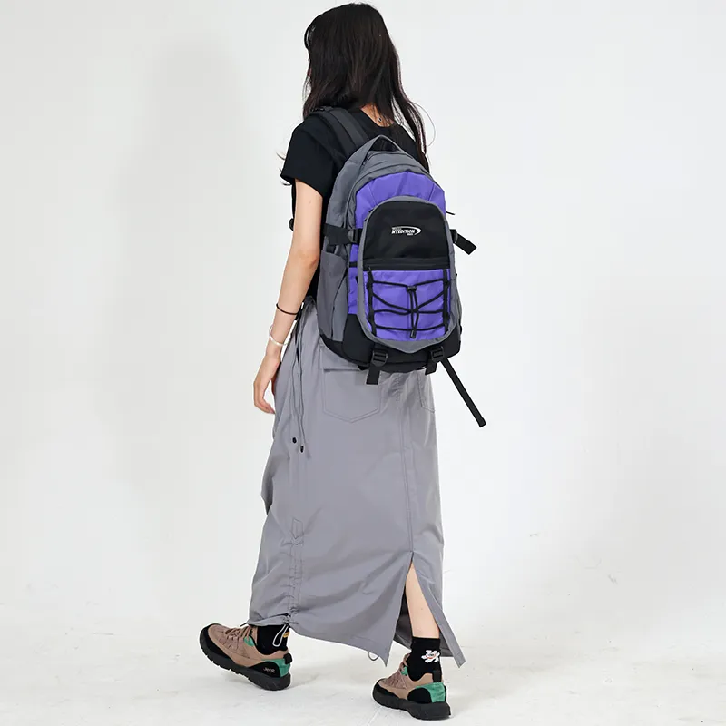MYEDITION Students Backpack Fabric Black/Purple Unisex-18