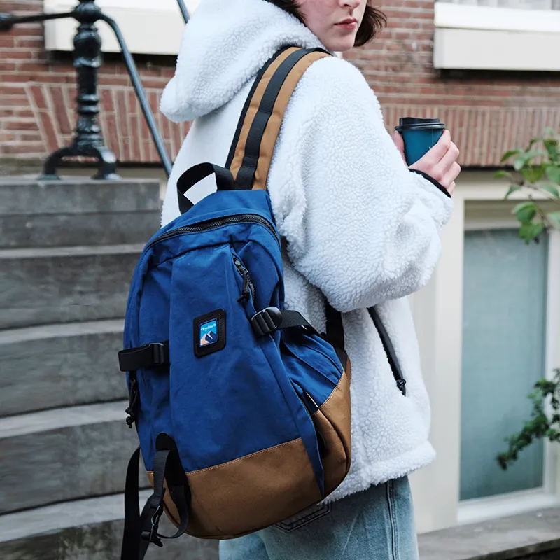 MYEDITION Nylon Backpack Regular Unisex Navy Blue-5