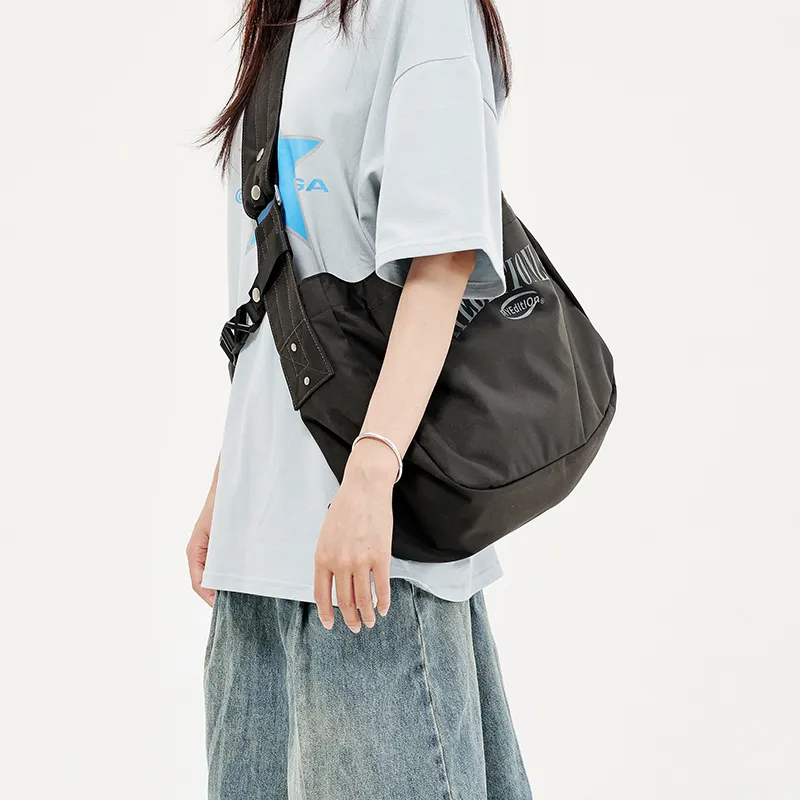 MYEDITION Polyester Messenger Bag Shoulder Bag Regular Unisex Black/Khaki/Gray-7