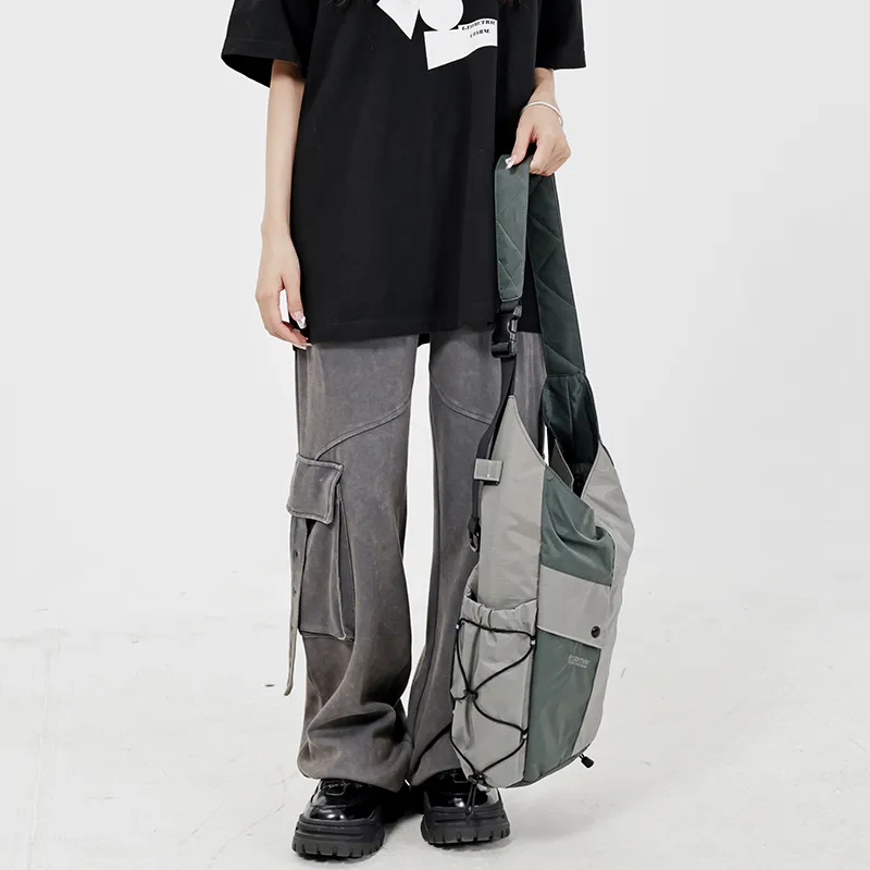 MYEDITION Laptop Bag, Bucket Bag, Shoulder Bag, Crossbody Bag Polyester Black/Gray Unisex-21