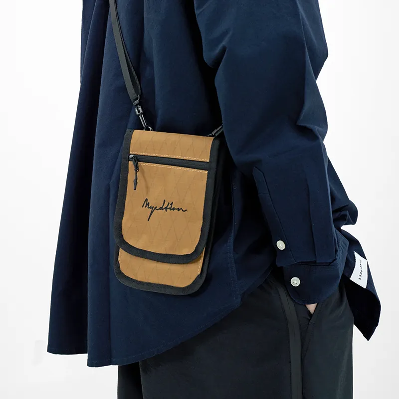 MYEDITION Approx. 1L Crossbody Bag Outdoor Bag Nylon Black/Brown/Gray Unisex-5
