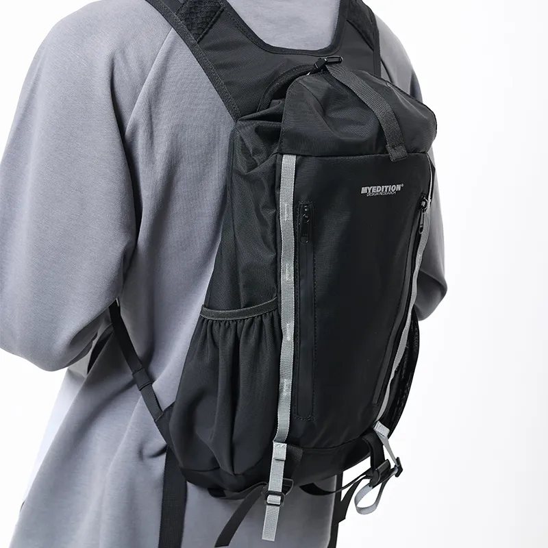 MYEDITION Backpack University Student Backpack Polyester Black/Yellow/Gray Unisex-4