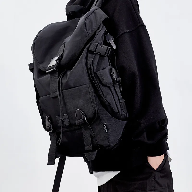 MYEDITION Backpack Abrasion Resistant Water Repellent Oxford Shoes Black Unisex-9