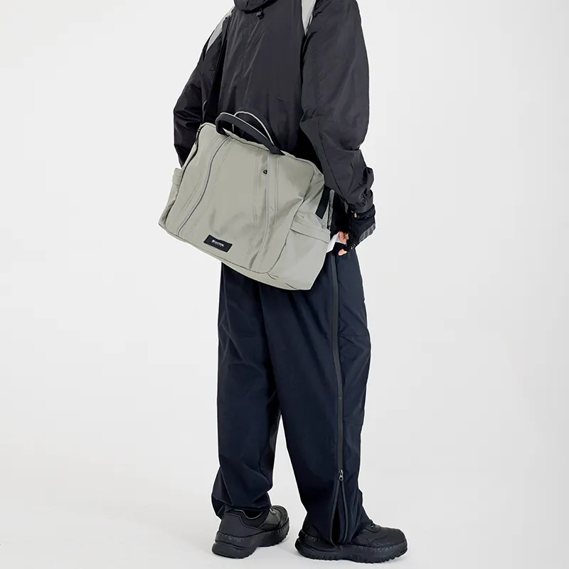 MYEDITION Shoulder Bag, Crossbody Bag, Handbag Tote Nylon Black/Gray Unisex-15