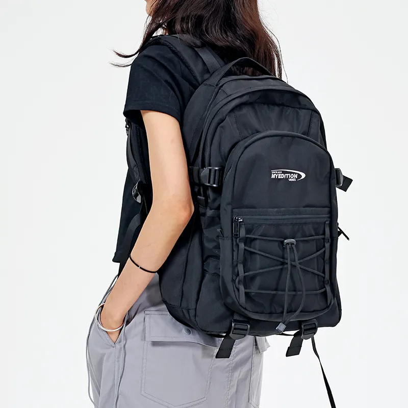 MYEDITION Students Backpack Fabric Black/Purple Unisex-7