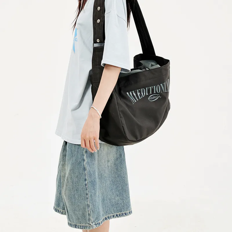 MYEDITION Polyester Messenger Bag Shoulder Bag Regular Unisex Black/Khaki/Gray-9