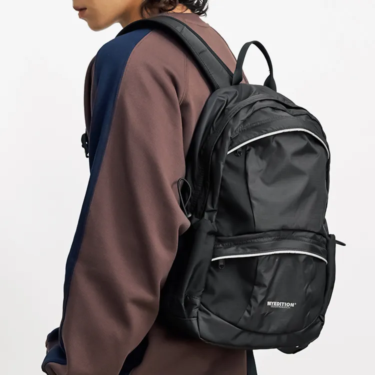 MYEDITION 15L Backpack Students Backpack Travel Bag Backpack Outdoor Bag Fabric Black/Asphalt Gray Unisex-12