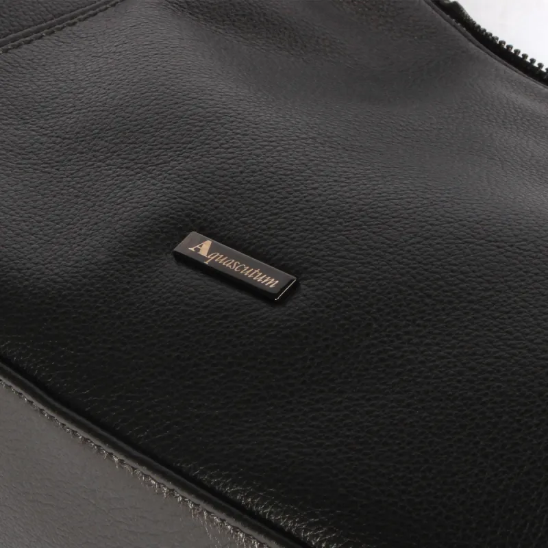 AQUASCUTUM Cow Leather Shoulder Bag Women's Black-5
