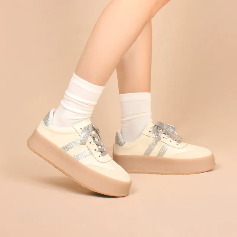 AQUASCUTUM Low Top Skateboard Shoes Women's White Silver-5