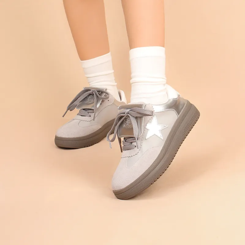 AQUASCUTUM Breathable Low Top Skateboard Shoes Women's Silver Gray-4