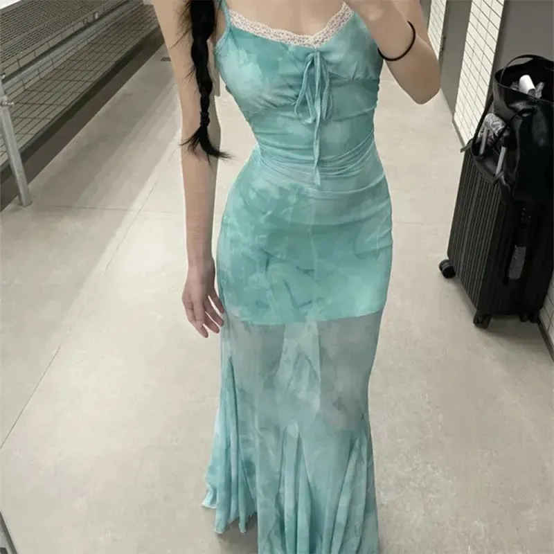 LEMON FAIRY Slip Dresses Women's Green-2