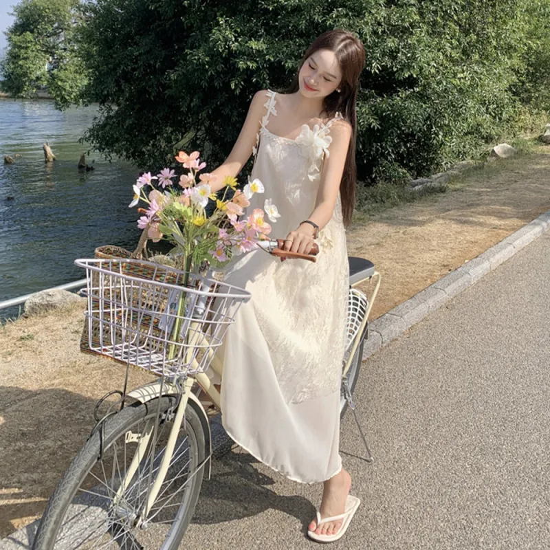 LEMON FAIRY Slip Dress Women's Apricot-7