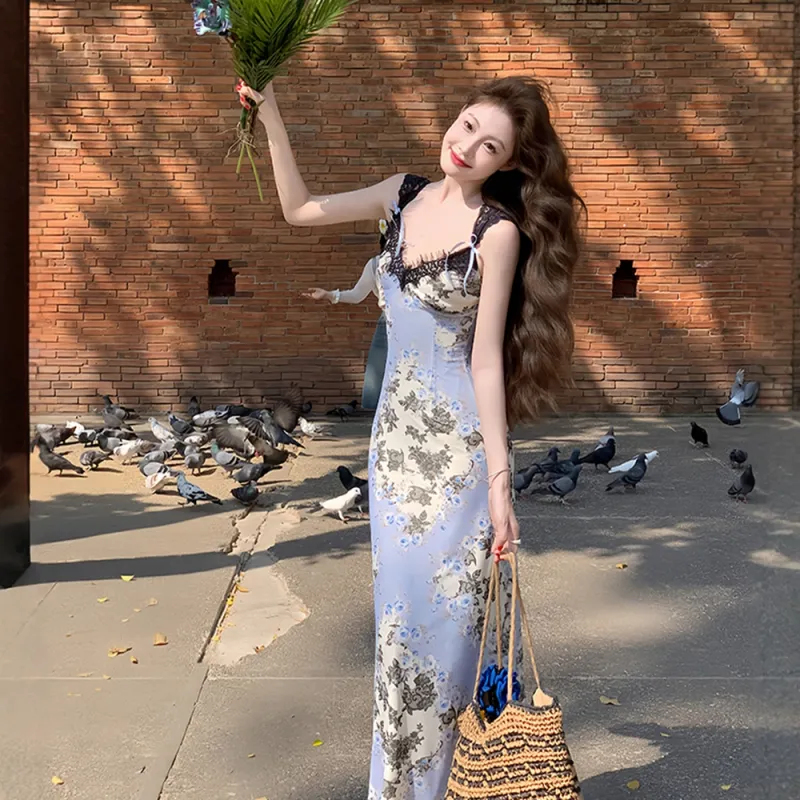 Slip Dress Women's Green Vegetable Audrey-5