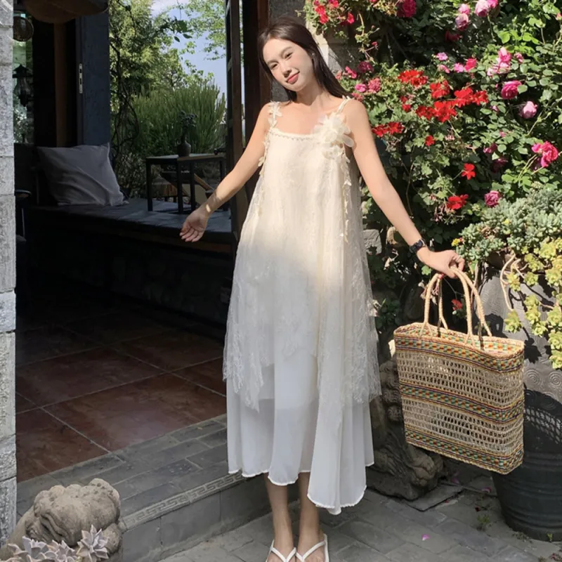 LEMON FAIRY Slip Dress Women's Apricot-4