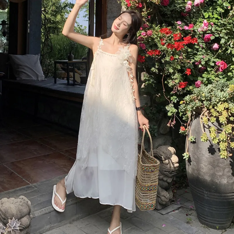 LEMON FAIRY Slip Dress Women's Apricot-6