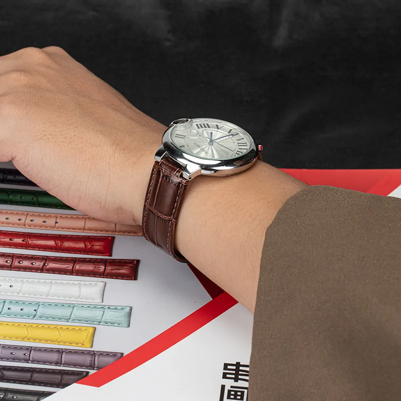 WOALMORN Cartier Compatibility Watch Band 20 12cm Cowhide Leather Material-5