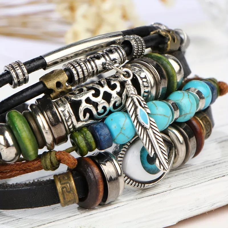 KRNE Leather Layering Bracelet Unisex-1