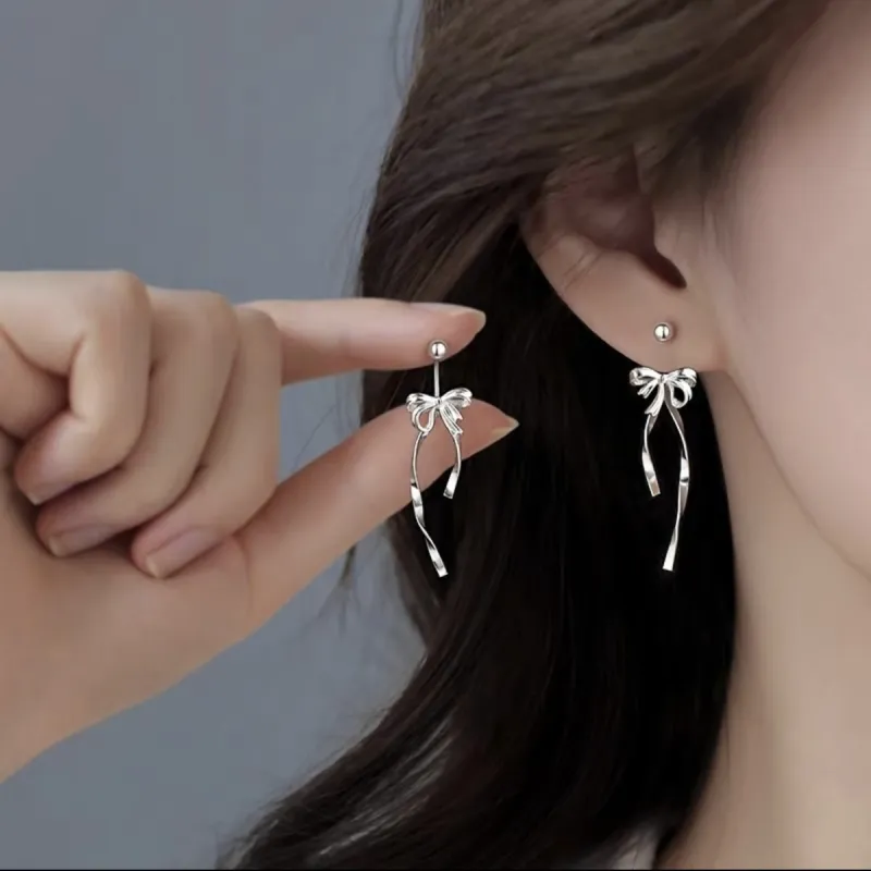 KRNE Zen Feather·Spin Lock Fringe Stud Earrings Unisex-4