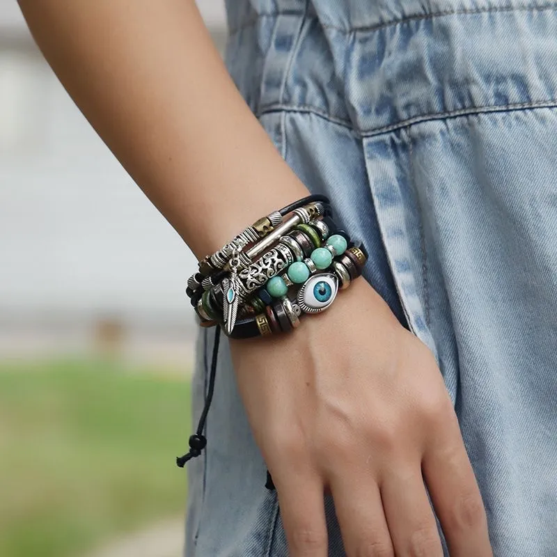 KRNE Leather Layering Bracelet Unisex-5