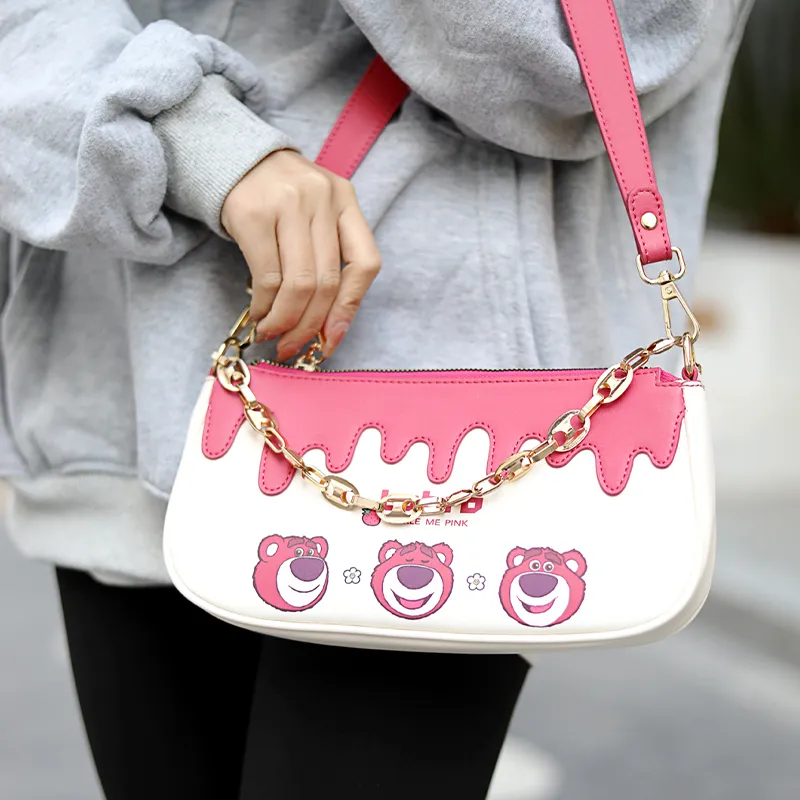 MESUCA PU Shoulder Bag Women's Rose Red-6