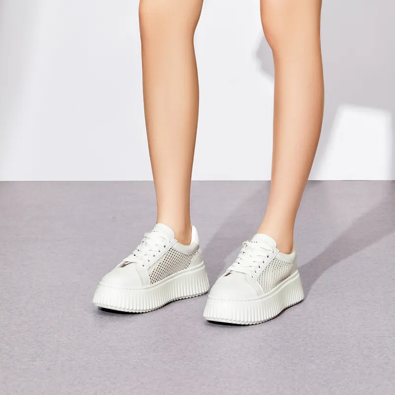 NINE WEST Low Top Skateboard Shoes Women's White-4