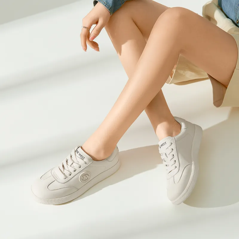 NINE WEST Low Top Skateboard Shoes Women's Ecru-6
