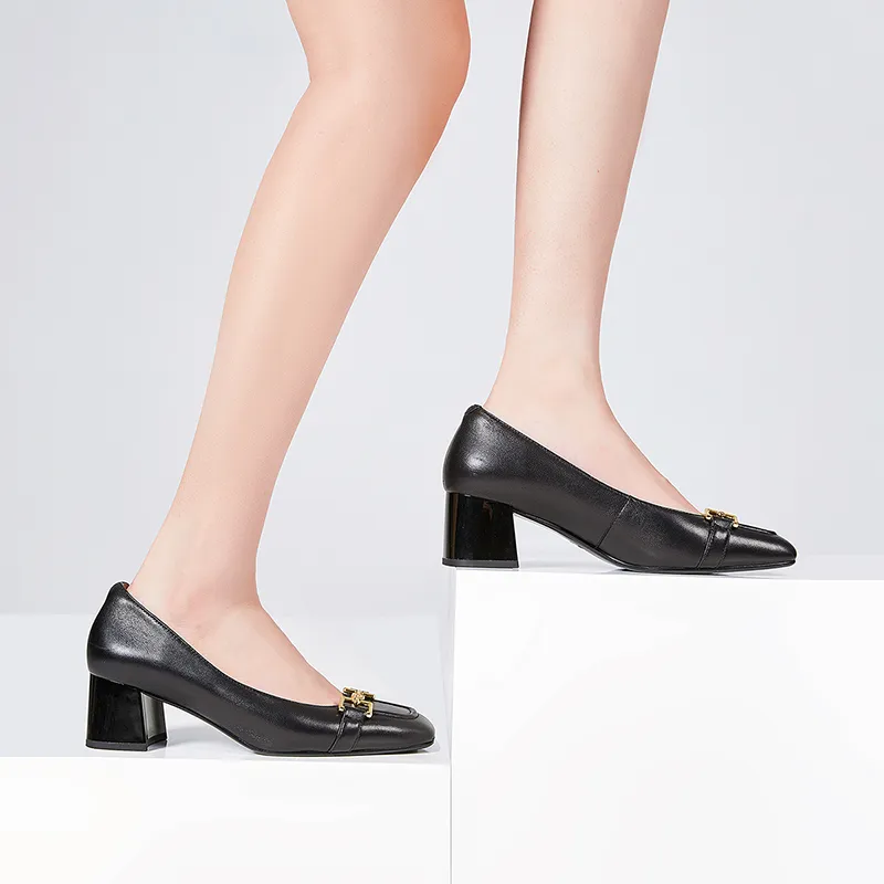 NINE WEST Chunky Heel High Heels 5.2cm Women's-6