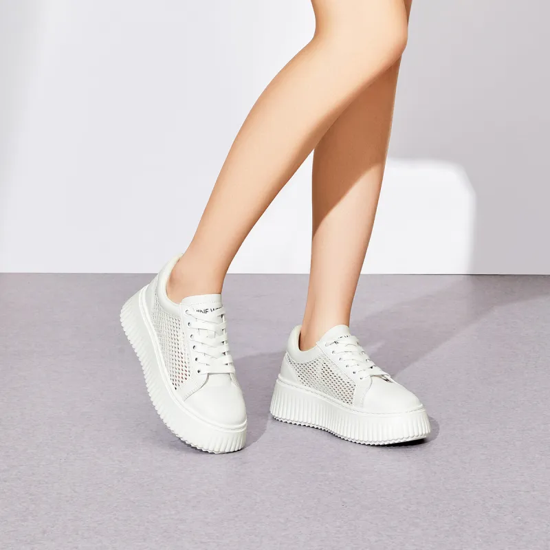 NINE WEST Low Top Skateboard Shoes Women's White-3