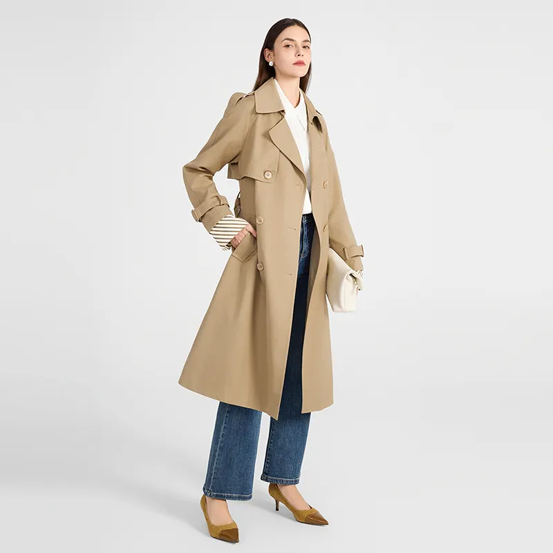 NINE WEST Trench Coat Women's Khaki-5