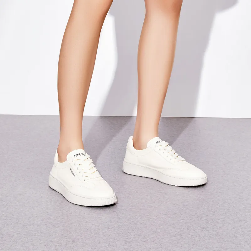 NINE WEST Low Top Skateboard Shoes Women's White-3