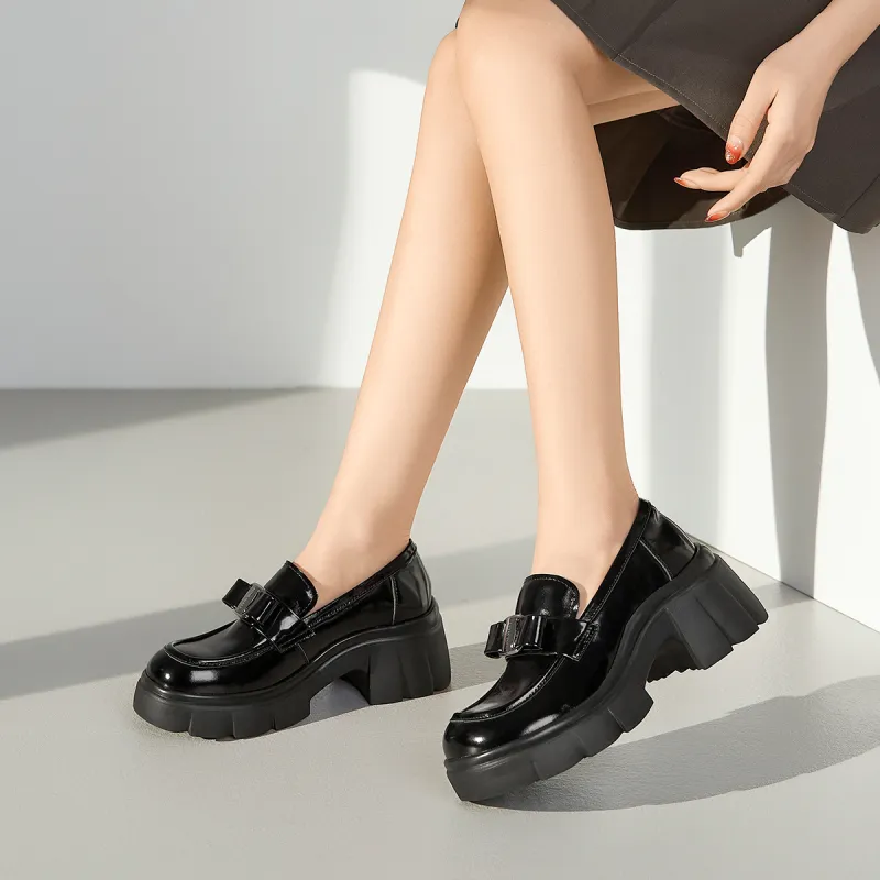 NINE WEST Chunky Heel High Heels 6.5cm Women's Black-5