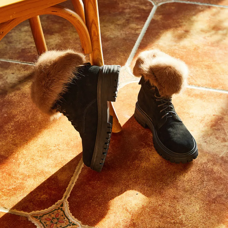 NINE WEST Short Snow Boots Women's Black-3