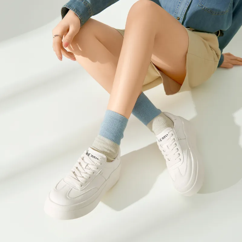 NINE WEST Low-Top Skateboard Shoes Women's Ecru-6