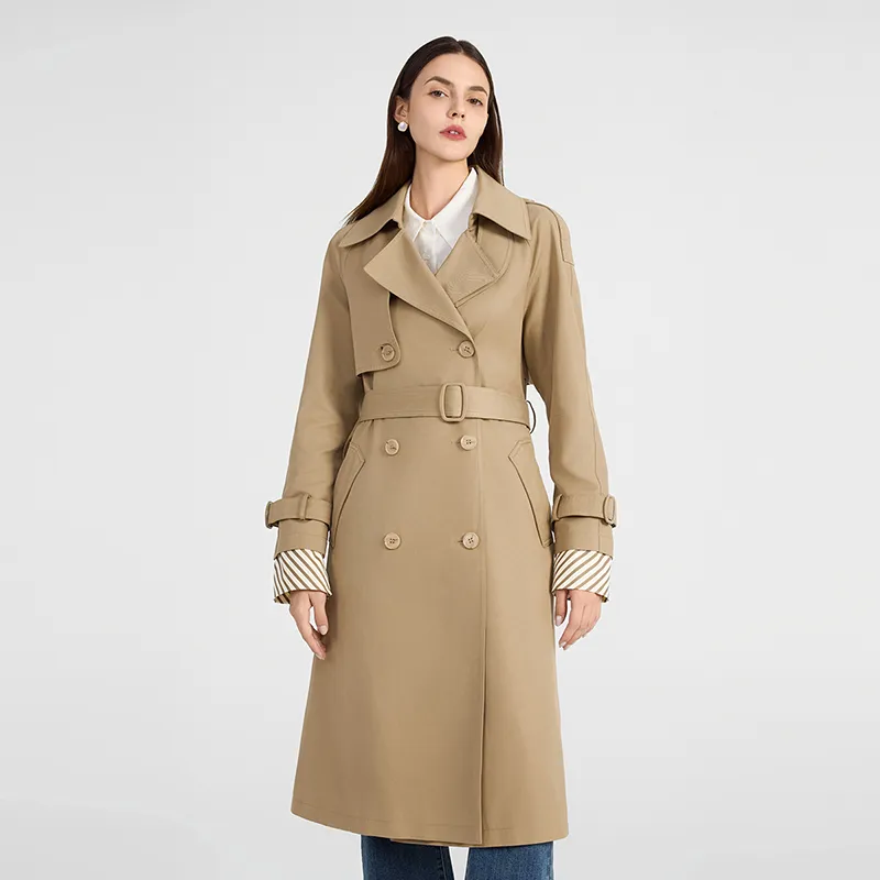 NINE WEST Trench Coat Women's Khaki-1