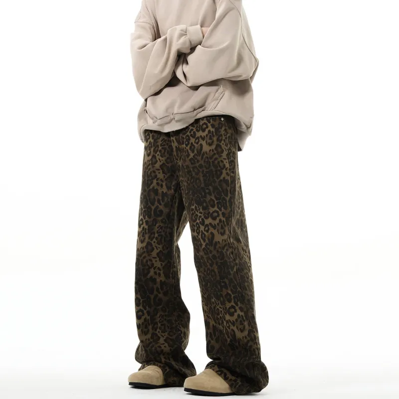 Universal Templates Jeans Unisex Leopard Print-3