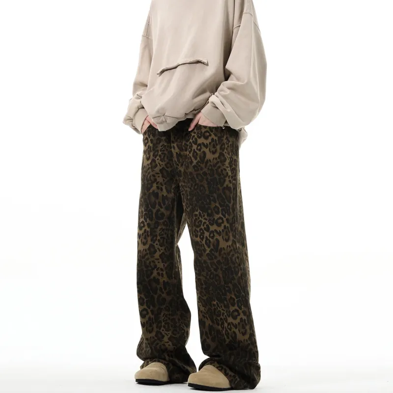 Universal Templates Jeans Unisex Leopard Print-2