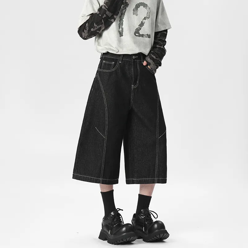 Universal Templates Denim Shorts Unisex Original Denim Black-3