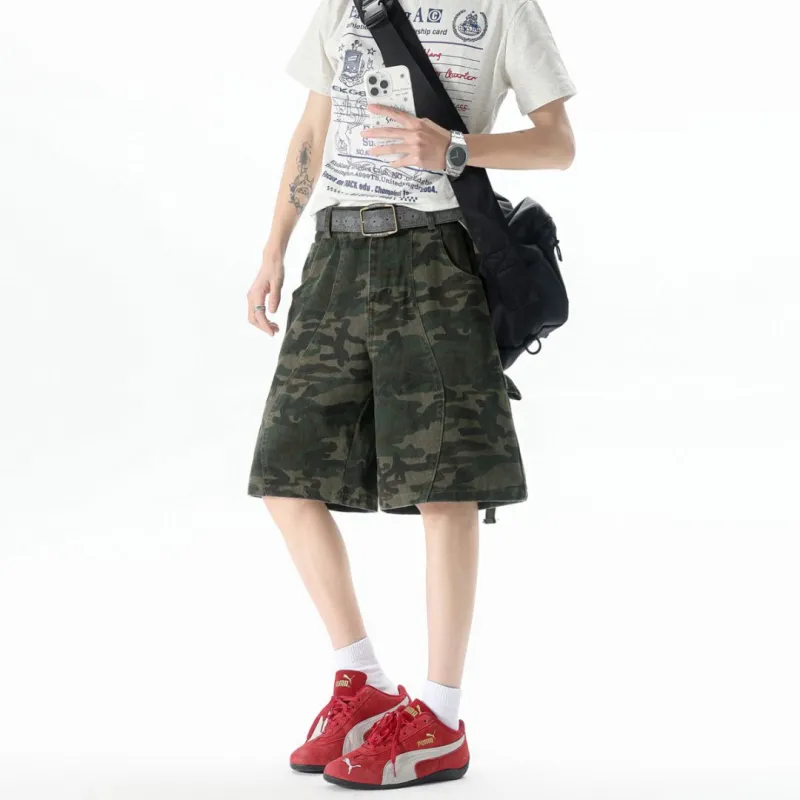 Universal Templates Denim Shorts Unisex Camouflage-8