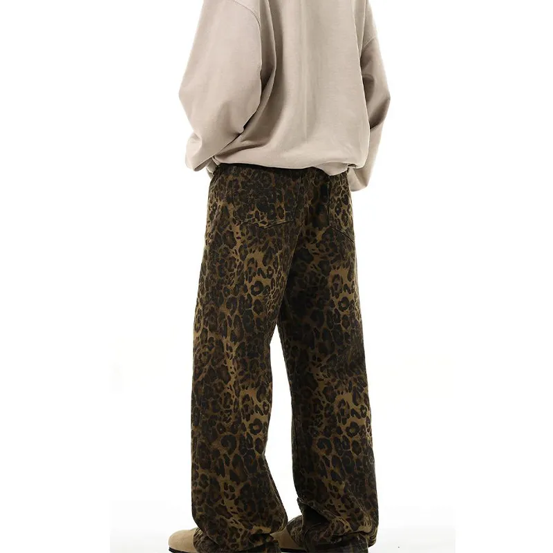 Universal Templates Jeans Unisex Leopard Print-4
