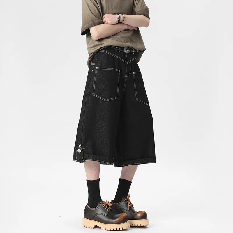 Universal Templates Denim Shorts Unisex Original Denim Black-2