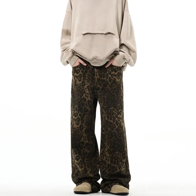 Universal Templates Jeans Unisex Leopard Print-1
